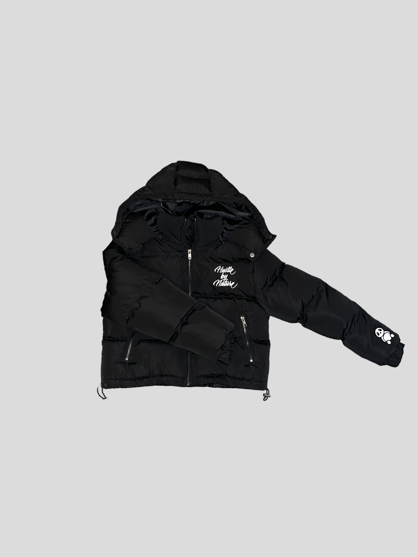 WOMEN'S CROPPED BLACK PUFFER JACKET