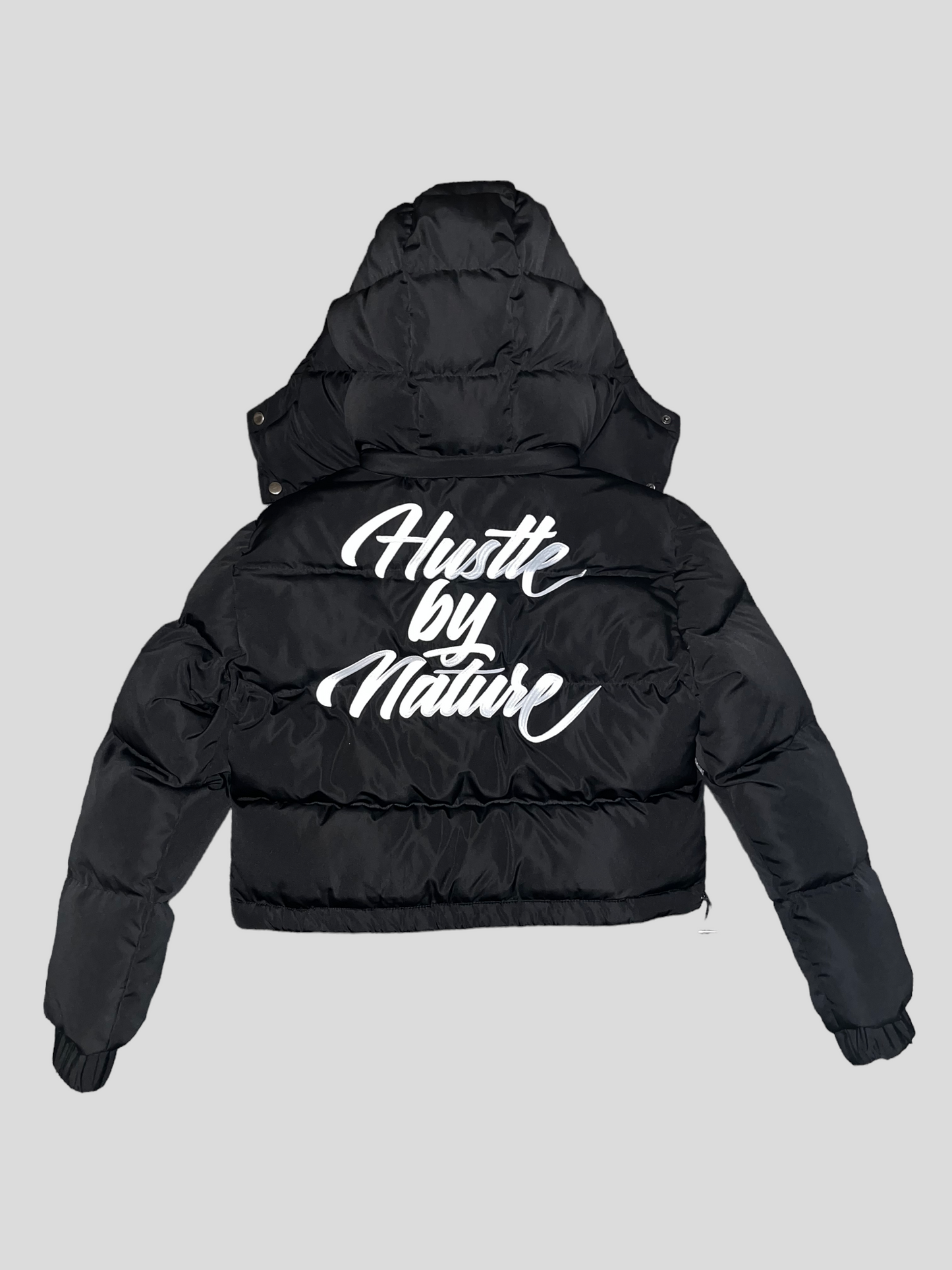 WOMEN'S CROPPED BLACK PUFFER JACKET