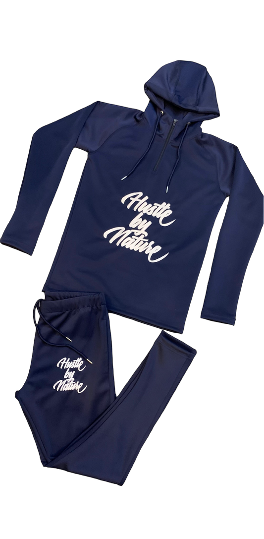 -Hooded Tracksuit (Navy)